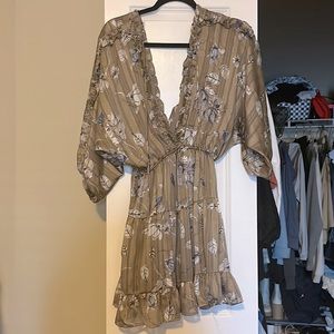 Vici gold floral mini dress